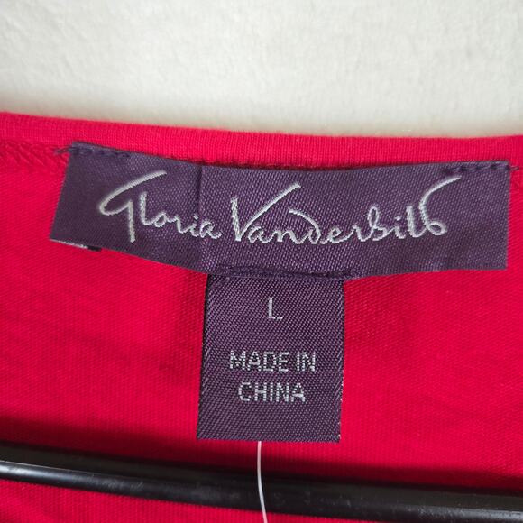 Gloria Vanderbilt Christmas Holiday Shirt Longsleeve Top Womens large 0674 - Picture 5 of 9